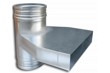 Schacht stuk 90 horizontaal rond rechthoekig